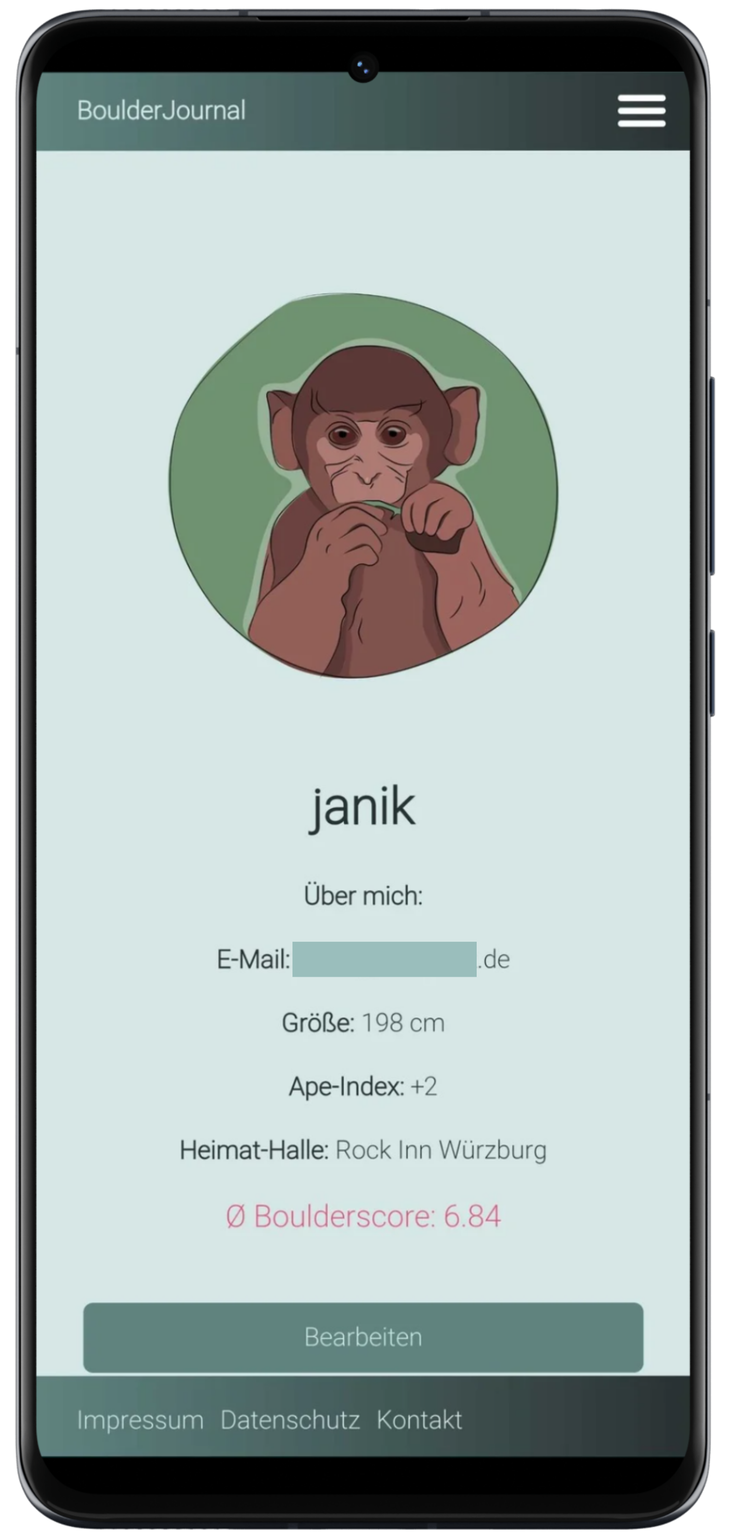 User-Profil in Boulderjournal